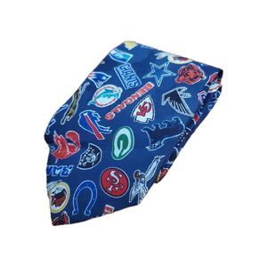 Team NFL Every Team 100% Silk Tie USA Made Vintage 90s Football Fans Superbowl